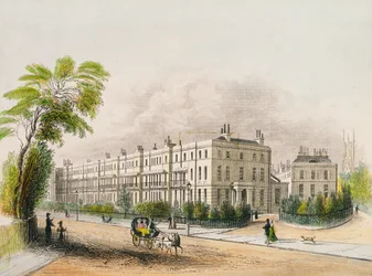 Lansdown Place, Cheltenham, gravado por litografia por MD Eichbaum, c.1845