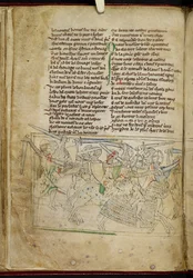 Lansdowne 782 f.26v Uma batalha entre cavaleiros montados, de 
