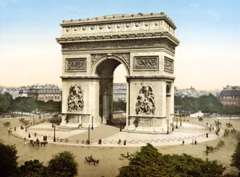 Largo do Triunfo de Letoile, Paris (foto colorida à mão)