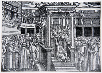 Latimer pregando antes de Edward VI, ilustração de The History of the Nation