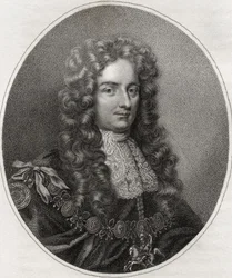 Laurence Hyde, gravado por Bocquet, ilustração de "Um catálogo de autores reais e nobres, volume IV", publicado em 1806