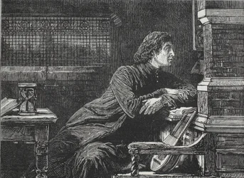 Luther no caixão, ilustração da história do protestantismo por James Aitken Wylie (1808-1890), bar. 1878
