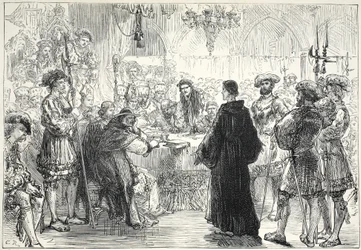 Lutero antes da Dieta de Worms, ilustração de A História do Protestantismo, de James Aitken Wylie (1808-1890), pub. 1878
