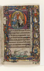 MS 1-2005, fol. 77r: David and the Fool, historiated inicial do Saltério de Macclesfield, Uso de Sarum, East Anglia, c.1330