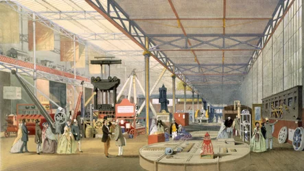 Máquinas, de Dickinsons Comprehensive Pictures da Grande Exposição de 1851 publicado em 1854, litografia a cores