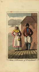 Homem e mulher de Friesland, Holanda