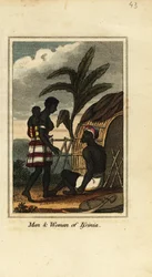 Homem e mulher de Issinia, Guiné, África Ocidental