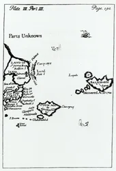 Mapa de «As Viagens de Gulliver» de Jonathan Swift (1667-1745)