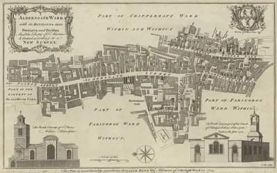 Mapa de Aldersgate Ward, Cidade de Londres