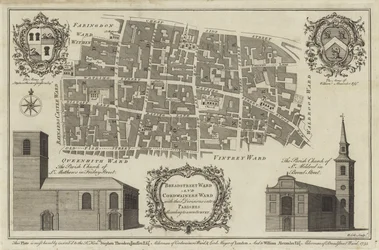 Mapa de Bread Street Ward e Cordwainers Ward, Londres