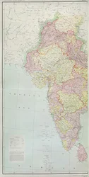 Mapa da Índia, publicado sob a direção do Coronel HR Thuillier, RE, Surveyor General of India, 1877