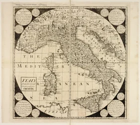 Mapa de Itália, c.1730 (gravura)