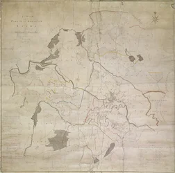 Mapa de Leeds, levantado por John Tuke