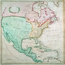 Mapa da América do Norte, publicado por T. Stackhouse, 1783