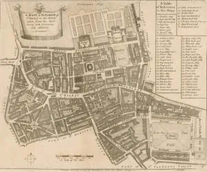 Mapa da paróquia de St Giles nos campos, Londres