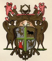 Estandarte maçónico na posse da Loja de York, c. 1776, de The History of Freemasonry, volume II, publicado por Thomas C. Jack, Londres, 1883