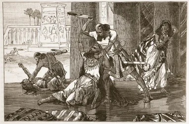 Massacre dos heveus por Simeão e Levi (litografia)