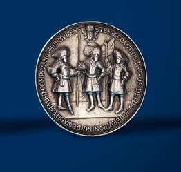 Medalha comemorativa das festividades de coroação de Guilherme e Maria em Amsterdã, 1869 (prata) (reverso de 419.671)