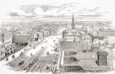 Melbourne, Austrália, da The Gallery of Geography pelo Rev. Thomas Milner, publicado em 1880