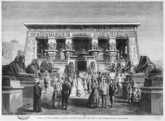 Modelo do Templo de Edfu na Exposição Universal no Champ-deMars em Paris, 16 de novembro de 1867