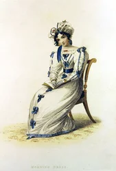 Vestido matinal, placa de moda do Ackermann