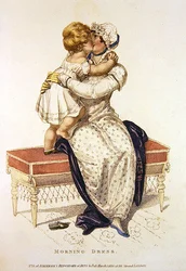 Vestido matinal, placa de moda do Ackermann