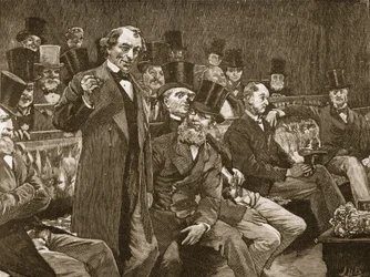 O Sr. Disraeli conta à Câmara dos Comuns a sua história sobre o "champanhe seco