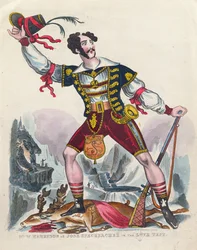 Sr. W. Harrison como Jose Speckbacher no teste do amor, c.1840