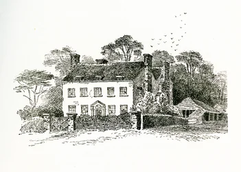 A casa da senhora Snookes em Ringmer, Sussex, Inglaterra, 1733