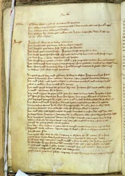 Ms.25516 fol.18v Liber I de um inventário de livros na Catedral de St. Pauls, final do século XIII