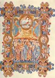 Ms 274 (Y-6) fol.158 A Multidão que adora o Cordeiro, do Missal de Robert de Jumieges, c.1016