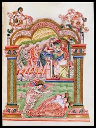 Ms 274 (Y-6) fol.37 O Sonho e a Adoração dos Magos, do Missal de Robert de Jumieges, c.1016