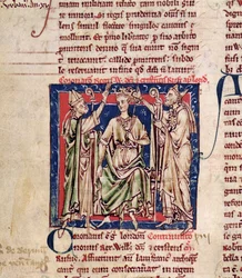 Ms 6712 (A.6.89) fol.126v William 2 (c.1057-1100), em miniatura das flores da história por Matthew Paris, 1250-1252