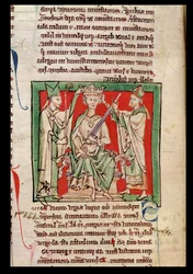 Ms 6712 (A.6.89) fol.133r Stephen King (c.1097-1154), em miniatura das flores da história por Matthew Paris, 1250-1252