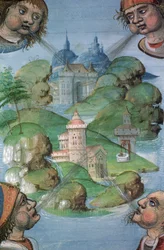 Ms Hunter 9 f.47v City, do Saltério Saltério, c.1170