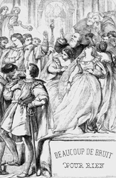 Much Ado About Nothing - Illustration in "Works complete by William Shakespeare" 1866 - As ilustrações e a forma geral desta edição são emprestadas do Shakespeare ilustrado de Cassell, publicado em Londres.