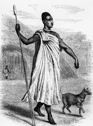 Muteesa I de Buganda, ilustração de "A Descoberta da Fonte do Nilo", de John Hanning Speke, publicada em 1863