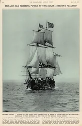 Nelsons Victory: um modelo do navio de 100 canhões no qual ele lutou e morreu em Trafalgar, do The Illustrated London News Royal Naval and Military Review Number, 20 de julho de 1935