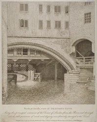 Vista Norte do Portão dos Traidores, Torre de Londres, publicado por Nathaniel Smith (fl.1740-1802) 1798