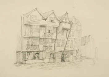 Lado norte da Baldwin Street (lápis sobre papel)