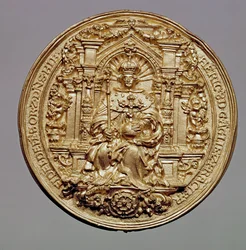 Anverso do selo de Henrique VIII (1491-1547) (ouro) (ver 181809 para reverso)