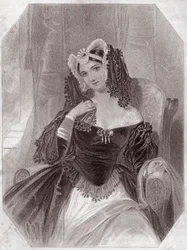 Olivia ("The Twelfth Night") (Décima segunda noite) - in - "Galeria das Mulheres de Shakespeare, coleção de quarenta e cinco retratos sérios dos primeiros artistas londrinos, enriquecidos com avisos críticos e literários" por volta de 1838 - da "Galeria da