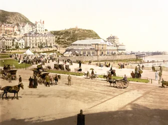 Na praia, Llandudno (foto colorida à mão)