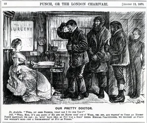 Our Pretty Doctor, publicado na Punch Magazine, 1870