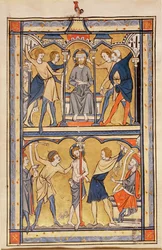 Página de um saltério, c.1270 (tempera em pergaminho)