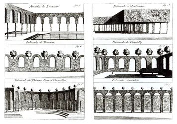 Palisade projeta, da teoria e prática de jardinagem, por Antoine-Joseph Dezallier DArganville (1680-1765), publicado c.1709
