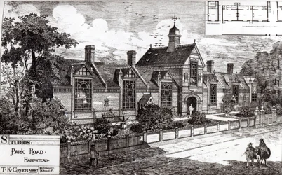 Park Road, Hampstead, do The Building News, 3 de setembro de 1880