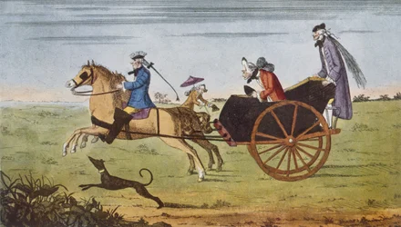 Passageiro numa carruagem a cavalo, 