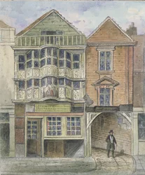 Casa de Paul Pindar, Bishopsgate (gravura colorida à mão)