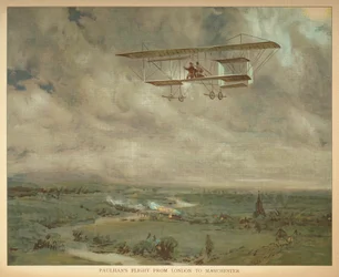"Vôo de Paulhans de Londres para Manchester." Livro de dirigíveis para pessoas pequenas. Londres: Ernest Nister, [1912]
